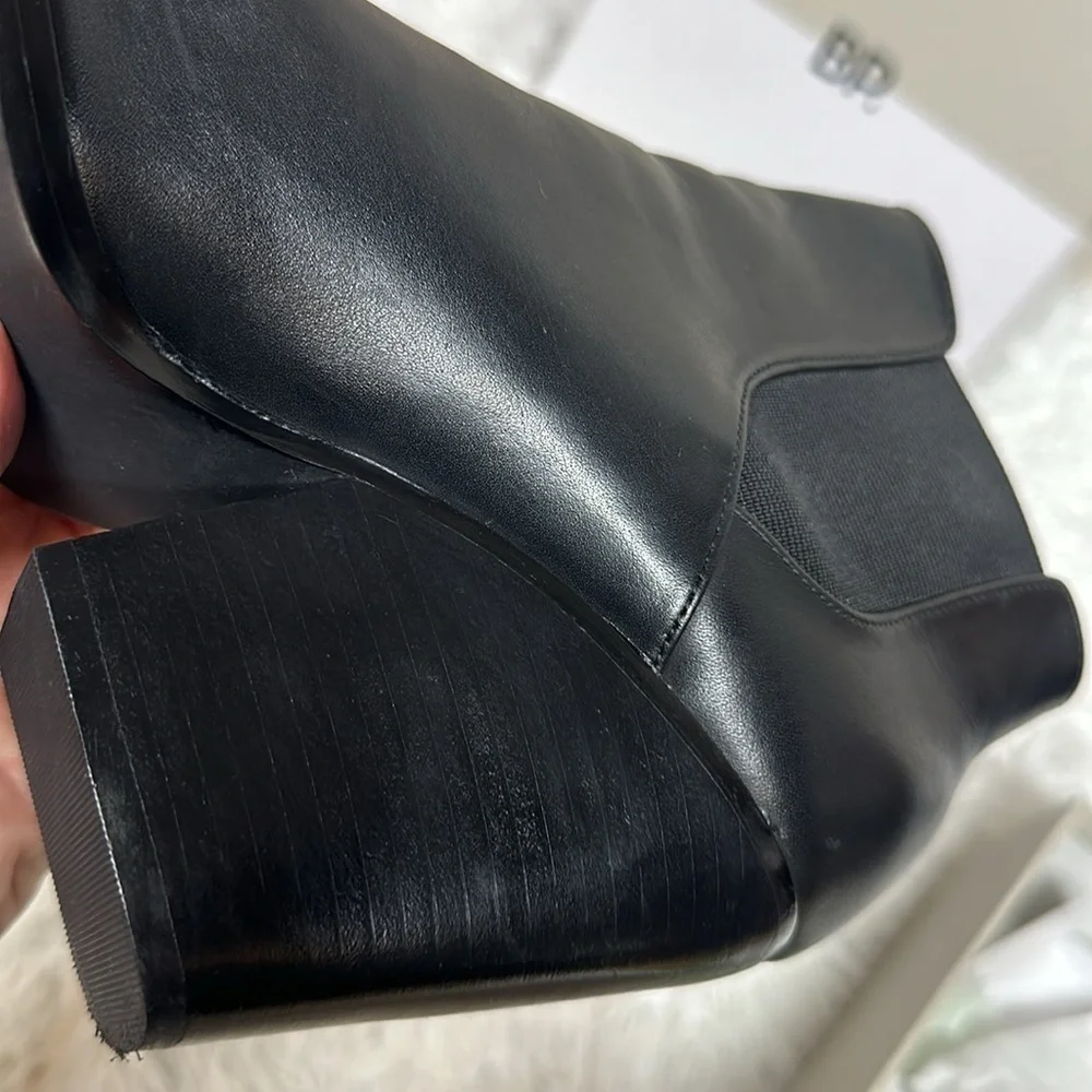 BP Lex Bootie Block Heels In Black Leather  Size 9 Women